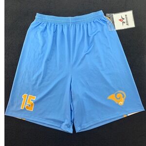 Alleson Athletic Rams Basketball Shorts Men's‎ Size Large 9 Inch Inseam Blue #15